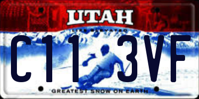 UT license plate C113VF