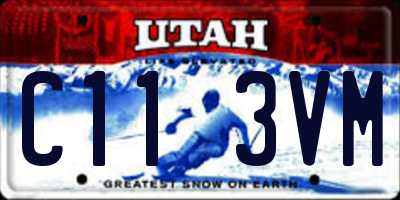UT license plate C113VM