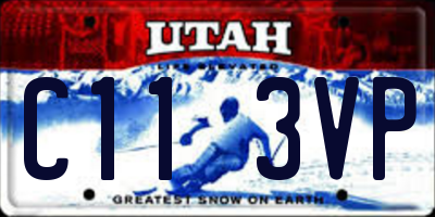 UT license plate C113VP