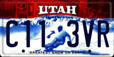 UT license plate C113VR