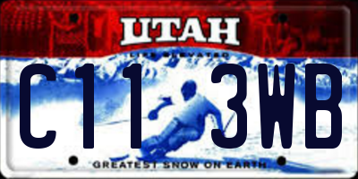 UT license plate C113WB