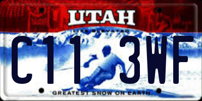 UT license plate C113WF