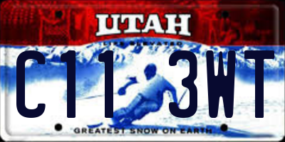 UT license plate C113WT