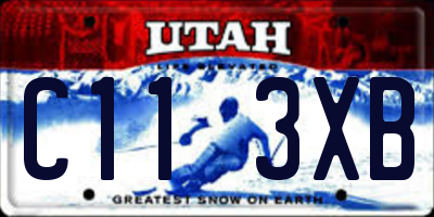 UT license plate C113XB