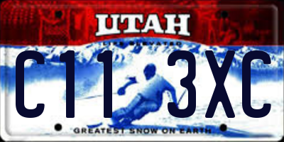 UT license plate C113XC