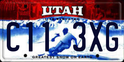 UT license plate C113XG