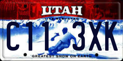 UT license plate C113XK
