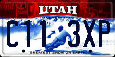 UT license plate C113XP