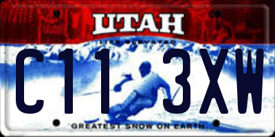 UT license plate C113XW