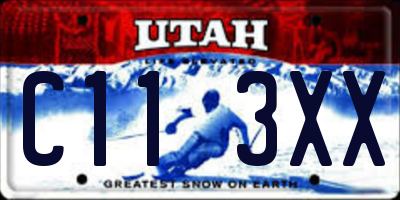 UT license plate C113XX