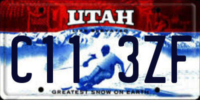 UT license plate C113ZF