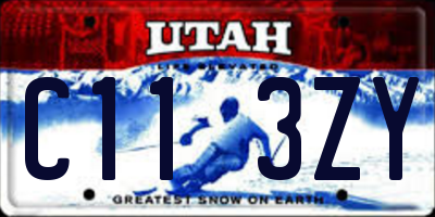 UT license plate C113ZY