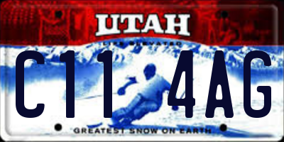 UT license plate C114AG