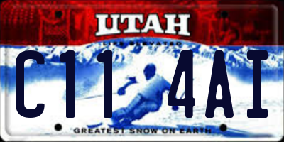 UT license plate C114AI