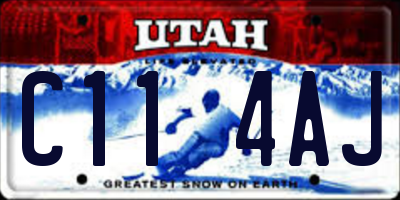 UT license plate C114AJ