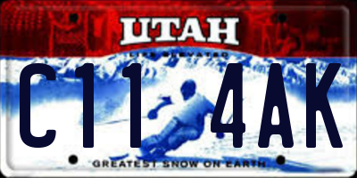 UT license plate C114AK