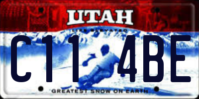 UT license plate C114BE