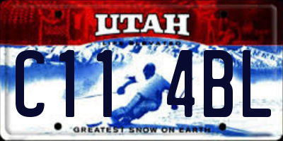 UT license plate C114BL
