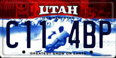 UT license plate C114BP