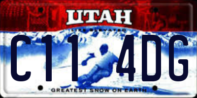UT license plate C114DG