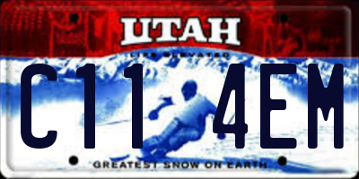 UT license plate C114EM