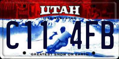 UT license plate C114FB
