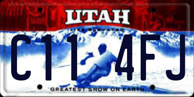 UT license plate C114FJ