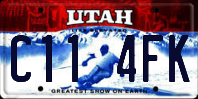 UT license plate C114FK