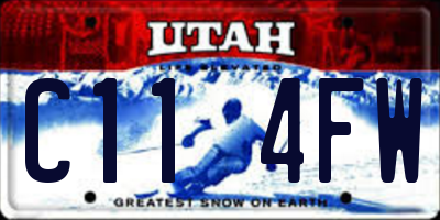 UT license plate C114FW