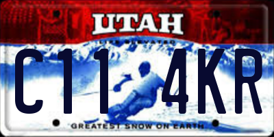 UT license plate C114KR