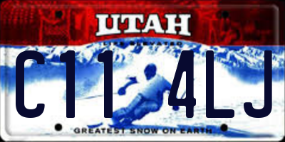 UT license plate C114LJ