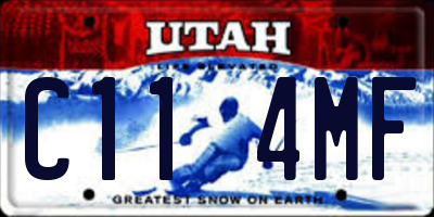 UT license plate C114MF