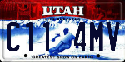 UT license plate C114MV