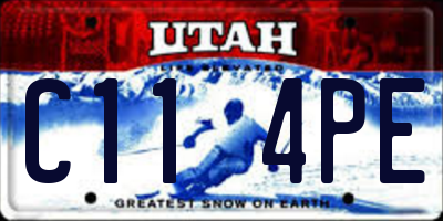 UT license plate C114PE