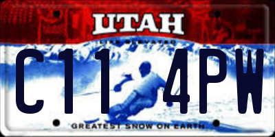 UT license plate C114PW