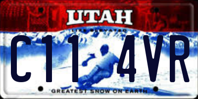 UT license plate C114VR
