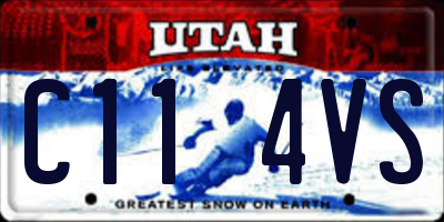 UT license plate C114VS