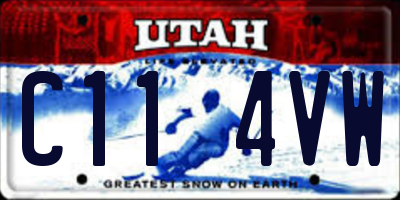 UT license plate C114VW