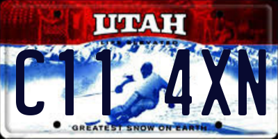 UT license plate C114XN