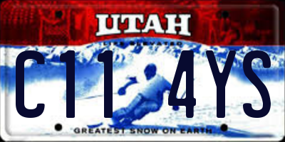 UT license plate C114YS