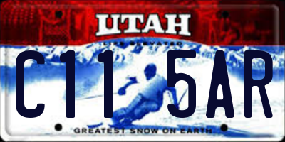 UT license plate C115AR