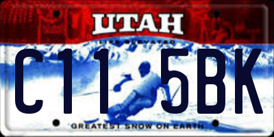 UT license plate C115BK