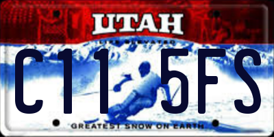 UT license plate C115FS