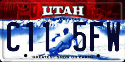 UT license plate C115FW