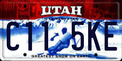 UT license plate C115KE