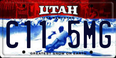 UT license plate C115MG
