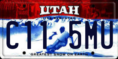 UT license plate C115MU