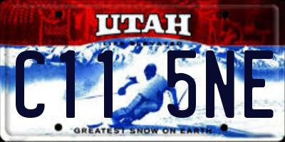 UT license plate C115NE