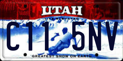 UT license plate C115NV