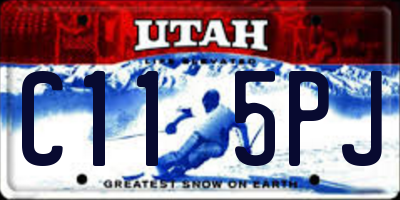 UT license plate C115PJ